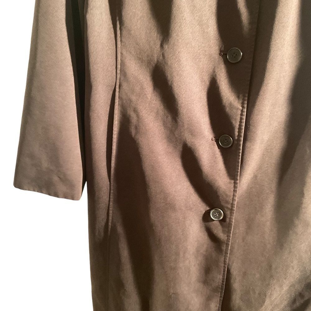 ANNE KLEIN Women’s Dark Green Insulated Long Raincoat Long Sleeves Coat Size 10 - Picture 2 of 16